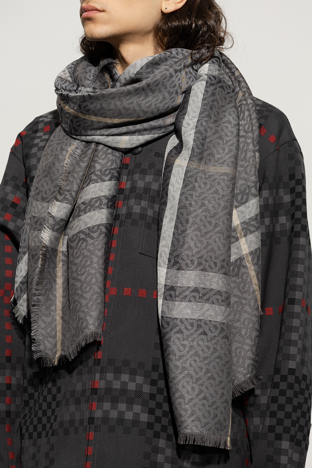 Charcoal burberry scarf best sale